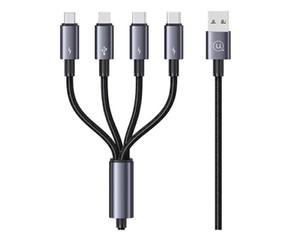 Kabel USAMS Kabel 4w1 2xUSB-C/Lightning/MicroUSB 15W 1,2m Aluminum